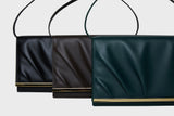 GATHERED BAG DARK BROWN