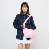 しわ加工バッグ_ピンク