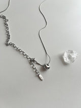 ddo vertical bold donut coin two way long layered necklace