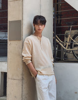 Aerin See-through Henley Neck Knit
