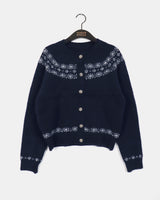 Kotok Snowflake Winter Nordic Wool Knit Cardigan