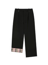 CHECK ROLL UP SWEATPANTS BLACK