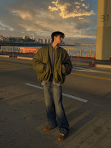 2 ローレザーボンバー MA-1 ジャンパー (2color)