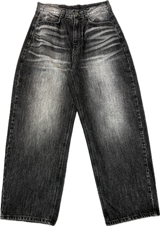 ブリーチカーブデニムパンツ (Black / S·M·L)