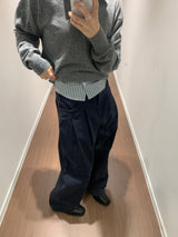 Pitty one-tuck cotton pants (3color)