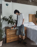 Atelie damage V-neck short sleeves knitwear