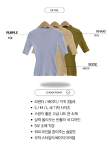 ハーフタートルネックスリムラインニットウェアTシャツ