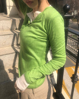 Durik ボタンヘンリーネックロングスリーブTシャツ