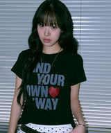 Untitled Wayfinder Crop Short Sleeve Black