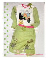 UnsocialNight original design autumn and winter light green cute イラストプリントハーフスカート female