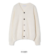 Por Angora V-neck Cardigan