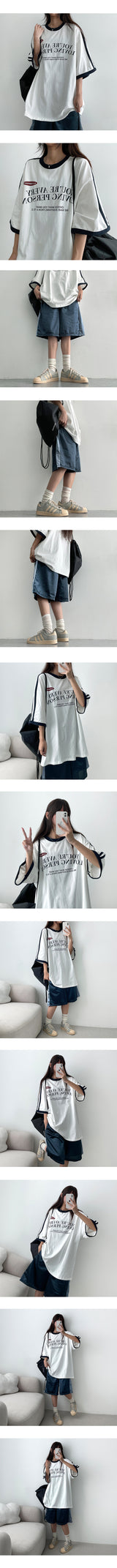 ティアトラックラインショートスリーブTシャツ (4 colors)