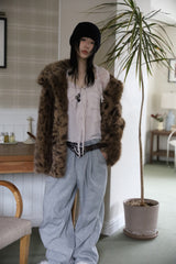Leopard fur coat jacket