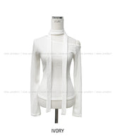Linna Unbalanced Shoulder Scarf Long Sleeve
