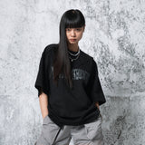 カッティングロゴオーバーサイズフィットTシャツ (BLACK)