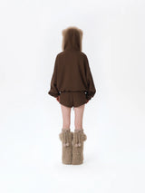 13DE MARZO Doozoo Brushed Shorts Brown