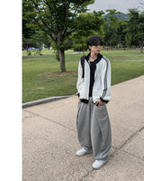 Lift color block track zip-up