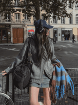 Pony Two-Way Knit Hooded Zip-Up