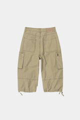 Vintage Military Capri Cargo Pants (Washed Beige)