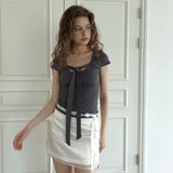 Via latea tie T-shirts (gray)
