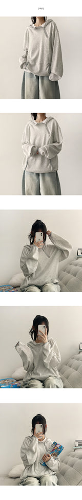 Noet Waffle Diagonal Zipper Warmer High Neck Hoodie