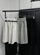 [Unisex] Belted sweat bermuda pants(3color)
