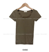 [U-BASIC] Slimming Basic Square Neck S/S T-shirt