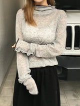 Slender Button Hoodie Knit (3c)