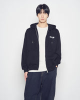 25FW OVERLAPPING HOODIE ZIP UP BLACK