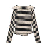 Wrap Stripe Button Slim Top