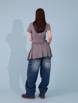 STRIPE COLLAR TEE (BEIGE)