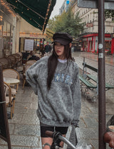 Snow denim patch sweatshirt