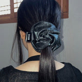 hideko oriental silver scrunchie