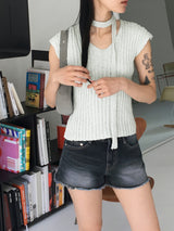 Tilshu half low washed denim short pants