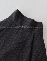 Autumn Stripe Flare Midi Skirt