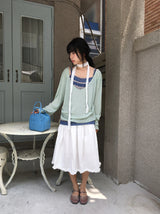 Levui Summer See-through V-Neck Layered Long Sleeve Tee