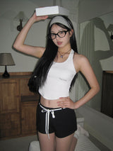 White Ribbon High Short Pants