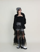 Hayley Cancanシースルーレースロングスカート
