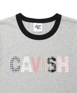CAVISH アップリケリンガー半袖Tシャツ メランジグレー(CV2GMUT509A)
