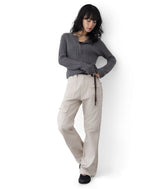 Nata Henley Neck Ribbed Knit Top