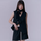 クラシックストライプシングルベストジャケット (BLACK)