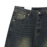 GJ5096 Biker incision wide denim (2 colors)