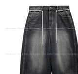 Tinted Washed String Balloon Denim Pants