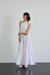 PEARL HALTERNECK TOP / WHITE