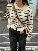 Clang wool striped cardigan