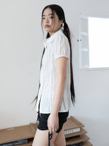DRAPE COLLAR BLOUSE (WHITE)