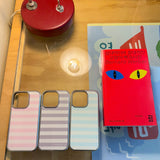 [MADE] Stripe (PINK) Epoxy Silver Bumper iPhone Case