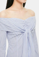 Mare Stripe Off-shoulder Blouse