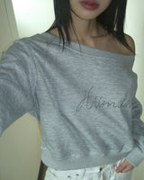 Riven Cubic One Off-Shoulder Sweatshirt