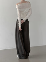 Bellin See-through Off-Shoulder Cardigan